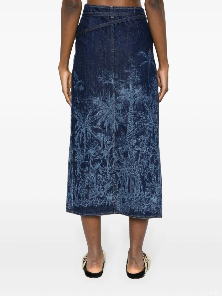 Cheap de denim Toile skirt Women Jungle Alanui Jouy 0407